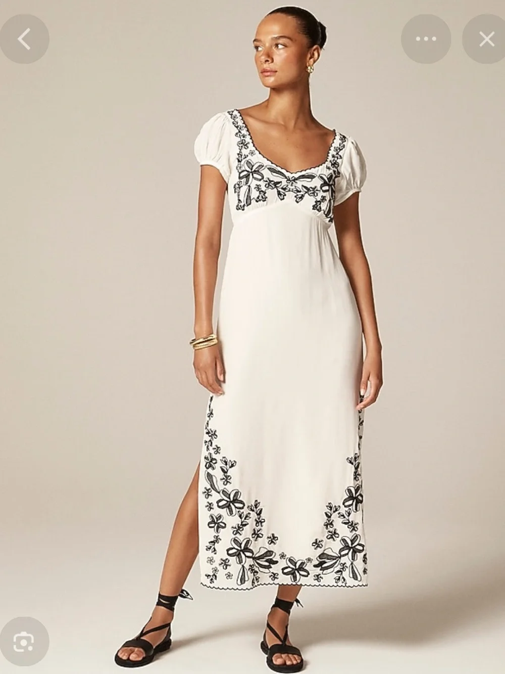J. Crew Embroidered Empire Waist Modi Slip Dress NEW NWT
